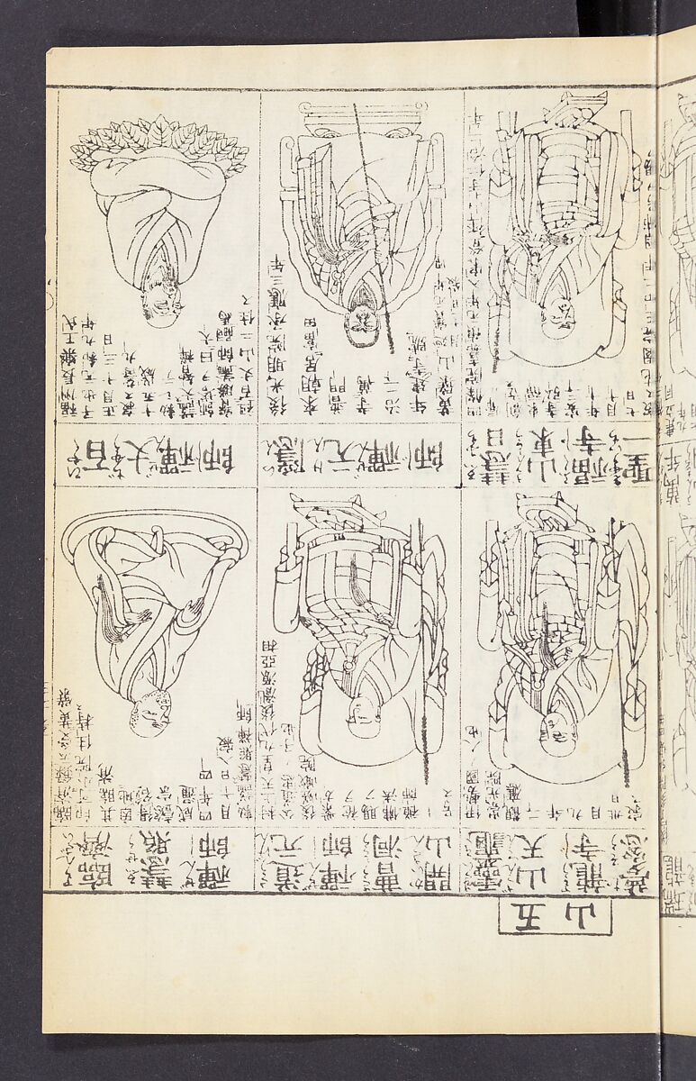 Buddhist Figures and Their Attributes (Zōho shoshū Butsuzō zui) 増補諸宗 佛像図彙, Kino Shūshin 紀秀信 (Japanese, active 1783), Set of five volumes; ink on paper, Japan