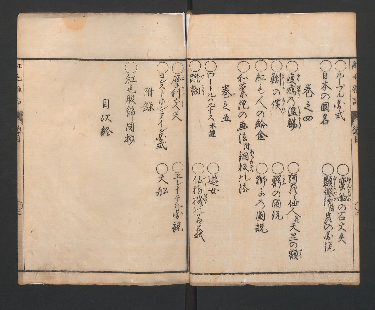 Encyclopedia of Western Art (Kōmō zatsuwa) 紅毛雑話, Morishima Chūryō 森島中 (Japanese, 1754–1810), Ink on paper, Japan