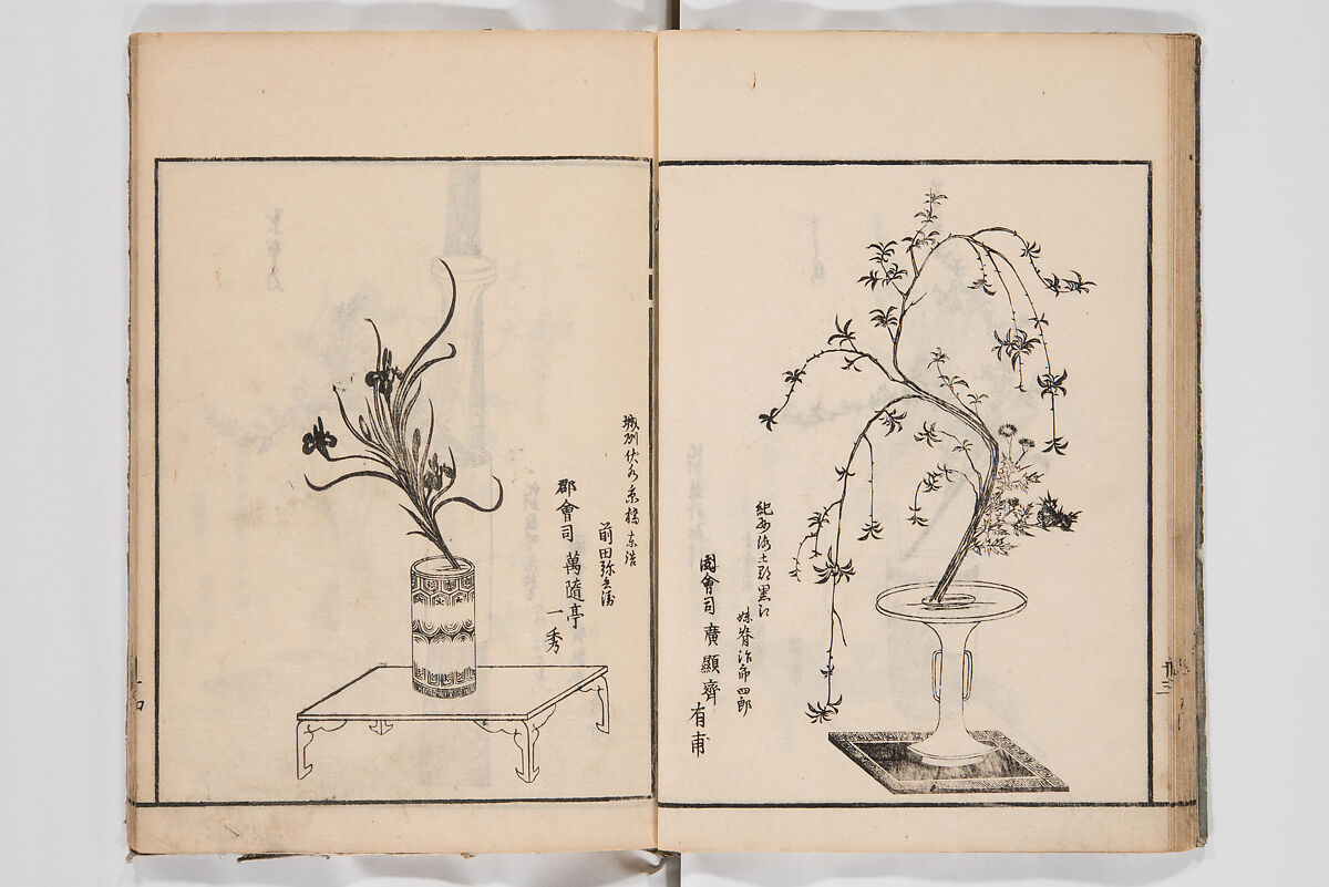 Illustrated Book of Floral Arrangements in the Mishō Style, Mishōsai Kōho (Japanese, 1791–1861), Monochrome woodblock printed book, Japan