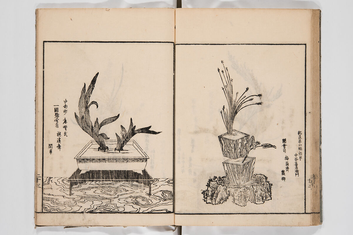 Illustrated Book of Floral Arrangements in the Mishō Style, Mishōsai Kōho (Japanese, 1791–1861), Monochrome woodblock printed book, Japan