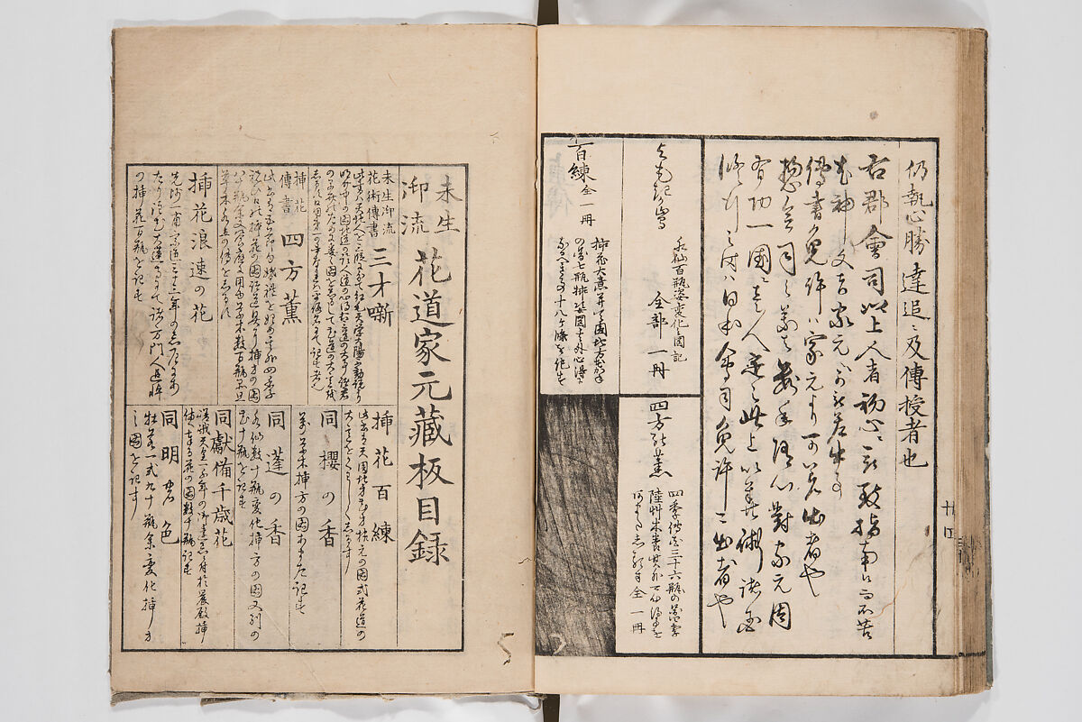 Illustrated Book of Floral Arrangements in the Mishō Style, Mishōsai Kōho (Japanese, 1791–1861), Monochrome woodblock printed book, Japan