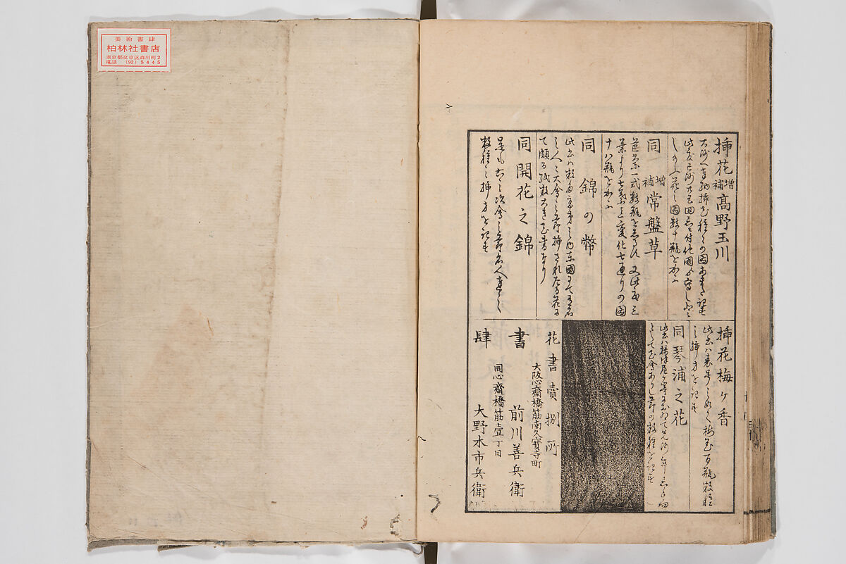 Illustrated Book of Floral Arrangements in the Mishō Style, Mishōsai Kōho (Japanese, 1791–1861), Monochrome woodblock printed book, Japan