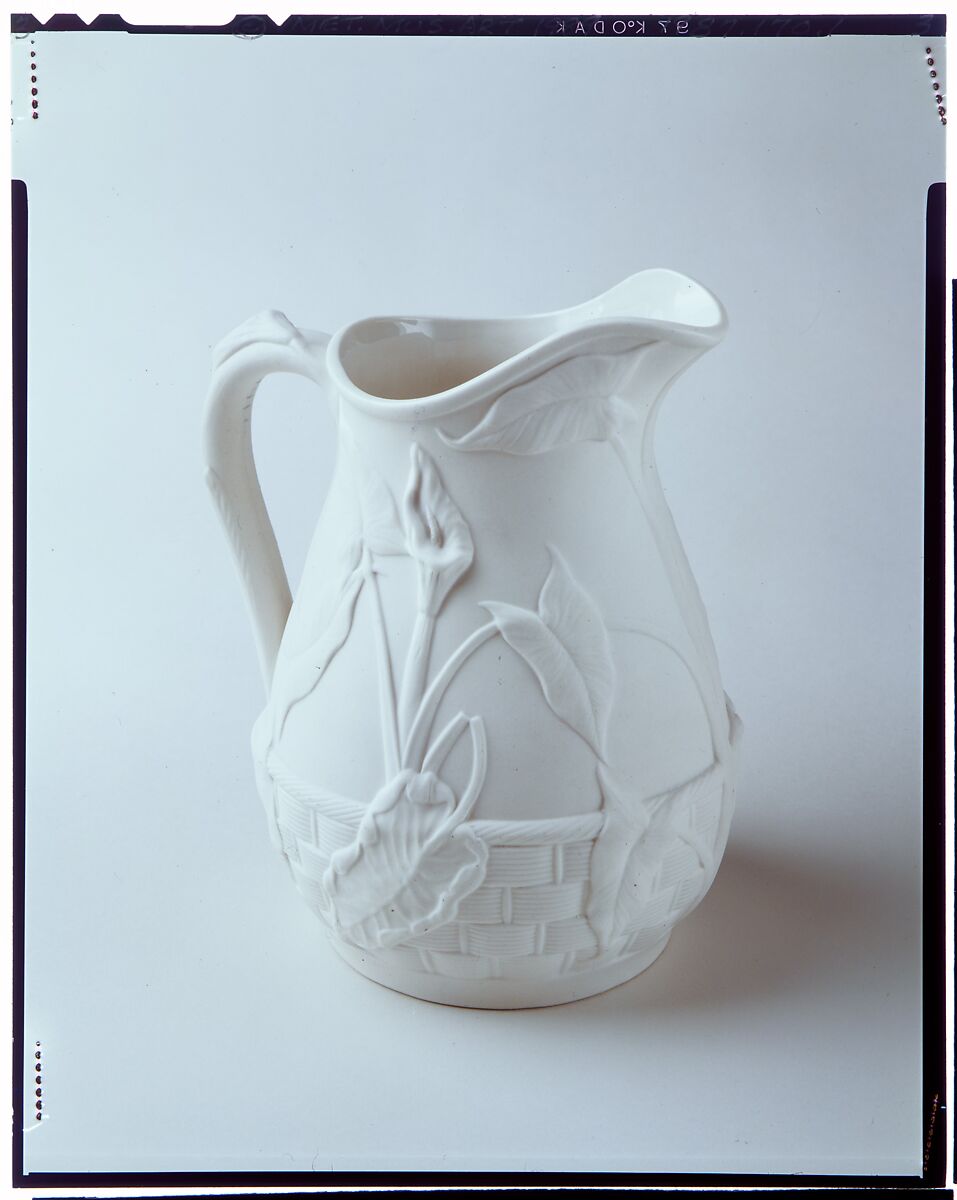 Pitcher, Dallas Pottery (1865–82), Porcelain, American