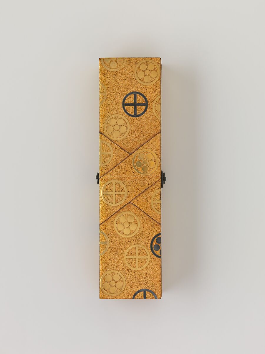 Covered Box with Design of Pine, Bamboo, and Cherry Blossom, Sprinkled gold on lacquer (maki-e), Japan