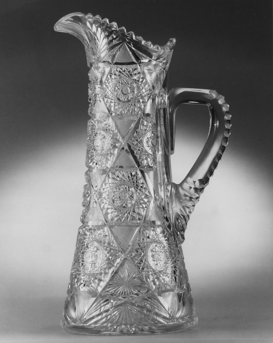 Pitcher, Dorflinger Glass Works (1865–1881), Cut blown glass, American 