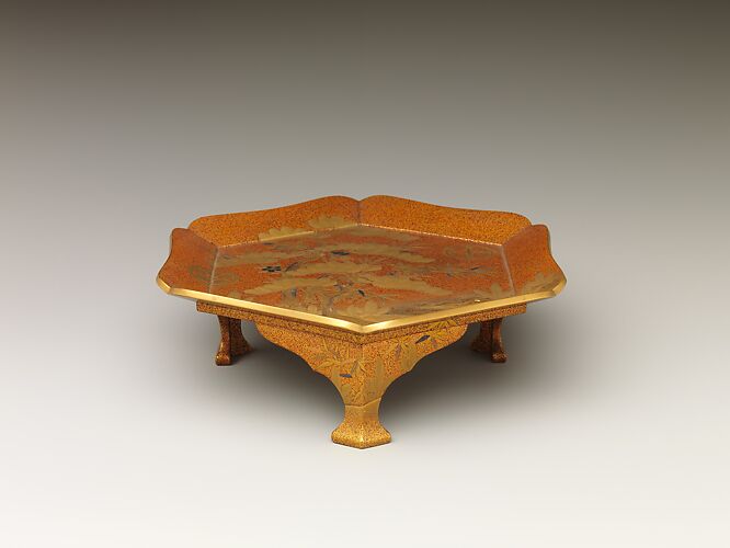Tray with Design of Pine, Bamboo, and Cherry Blossom