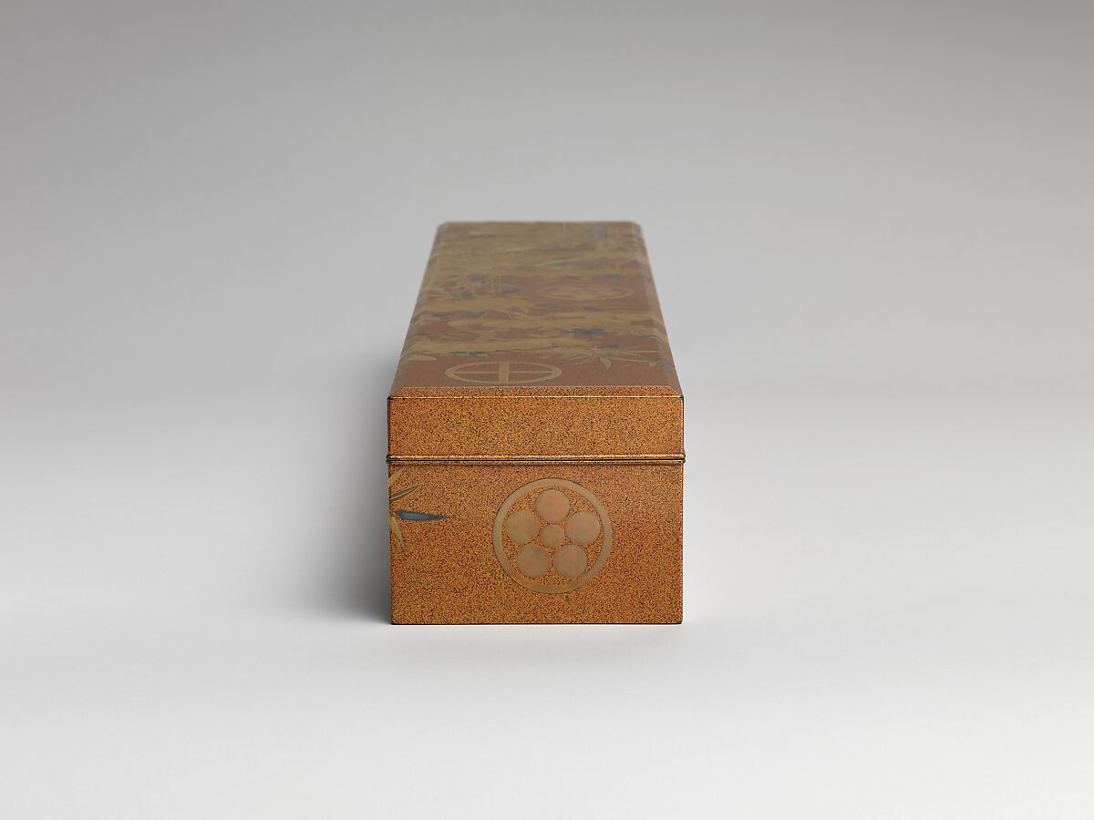 Box with Design of Pine, Bamboo, and Cherry Blossom, Sprinkled gold on lacquer (maki-e), Japan