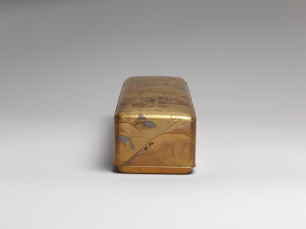 Box with Design of Pine, Bamboo, and Cherry Blossom, Sprinkled gold on lacquer (maki-e), Japan