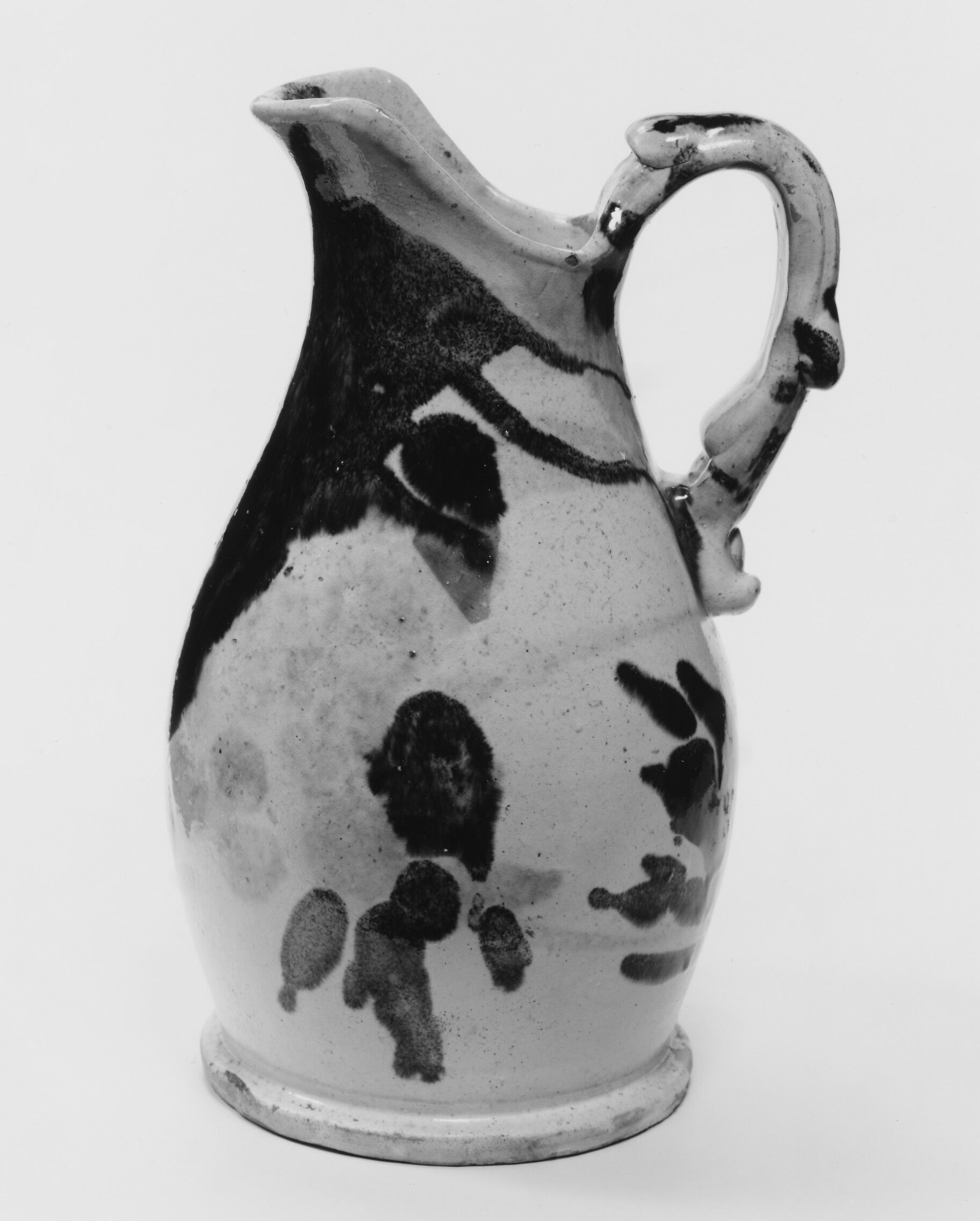 Pitcher, J. Eberly and Company, Earthenware with slip decoration, American