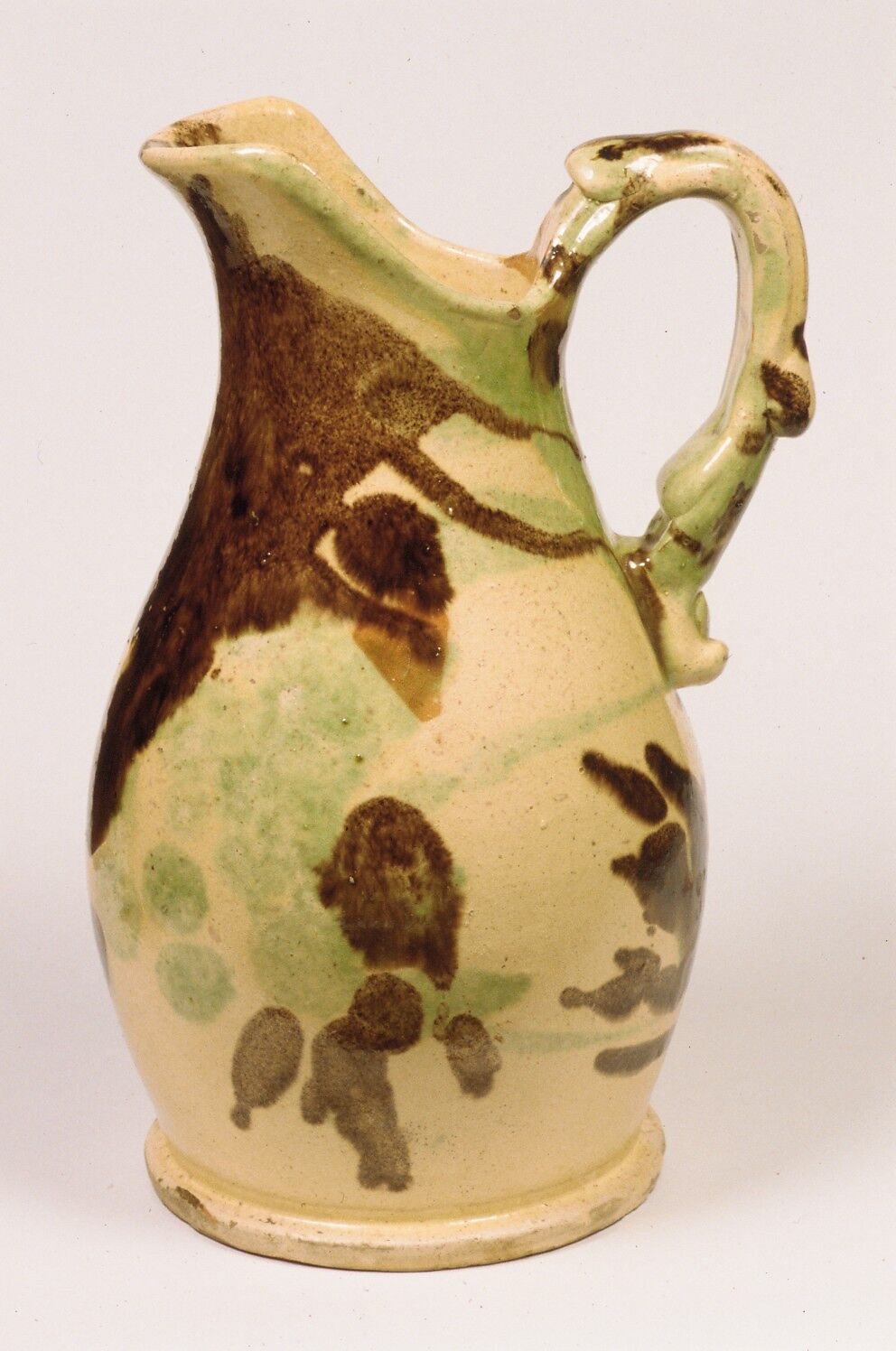 Pitcher, J. Eberly and Company, Earthenware with slip decoration, American