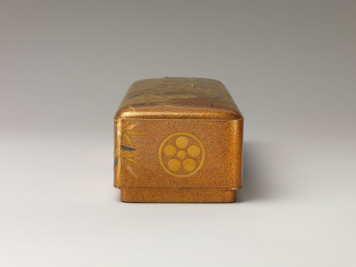 Box with Design of Pine, Bamboo, and Cherry Blossom, Sprinkled gold on lacquer (maki-e), Japan