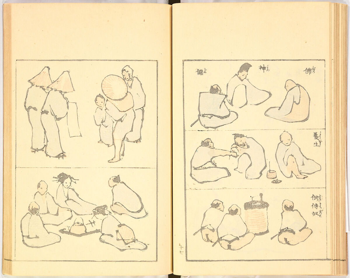 Illustrated Book, Katsushika Hokusai (Japanese, Tokyo (Edo) 1760–1849 Tokyo (Edo)), Ink on paper, Japan