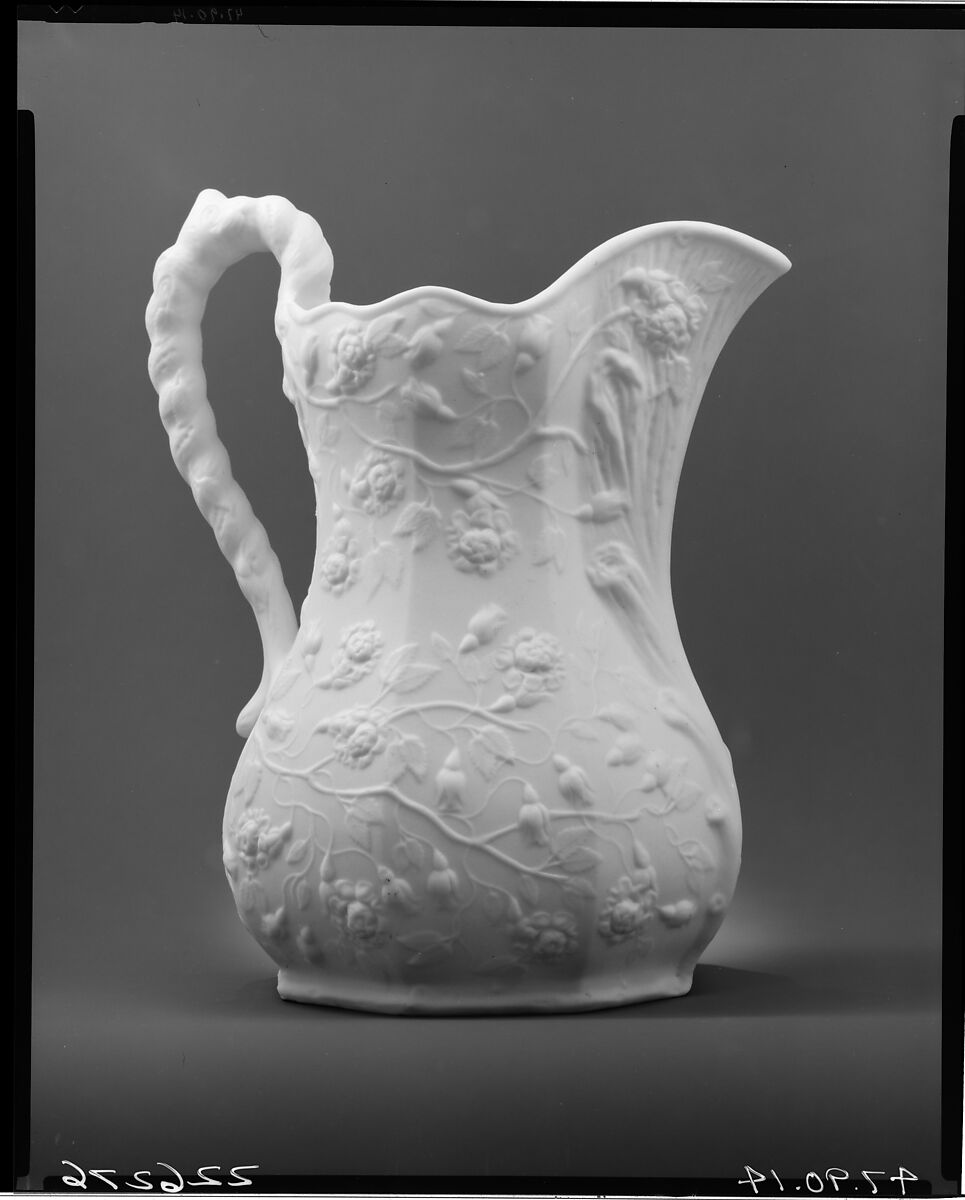 Pitcher, Fenton's Works (1847–1848) or, Parian porcelain, American