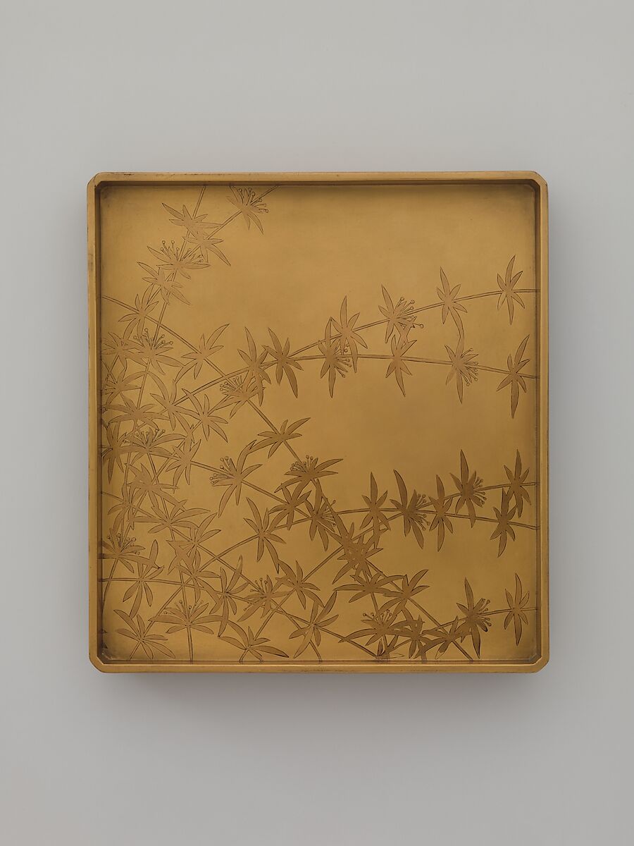 Writing Box, Formerly Attributed to Ogata Kōrin (Japanese, 1658–1716), Lacquer with pewter and gold, Japan