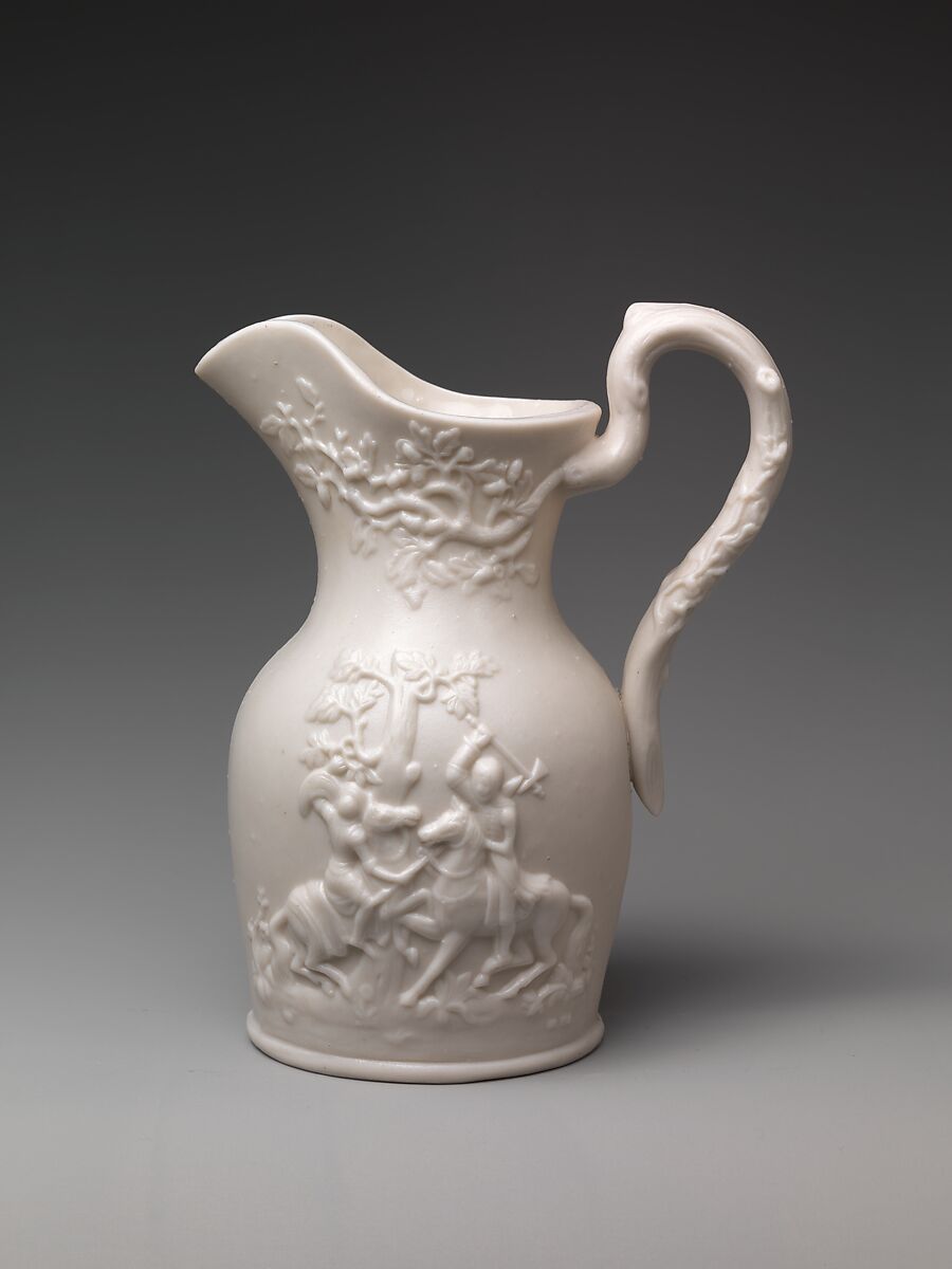 Pitcher, Fenton&#39;s Works (1847–1848), Parian porcelain, American 