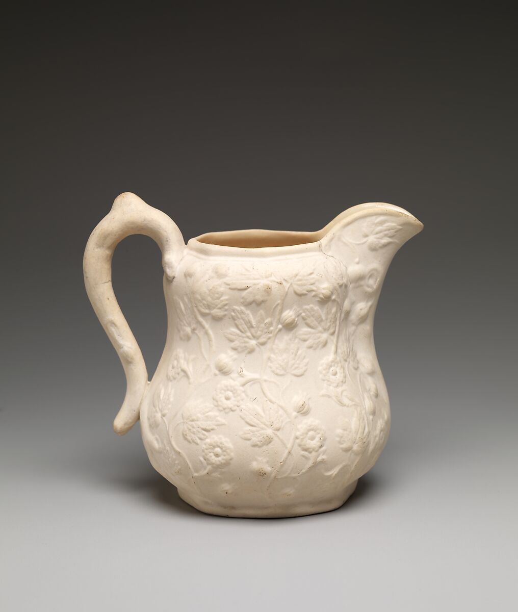 Pitcher, Fenton&#39;s Works (1847–1848), Parian porcelain, American 