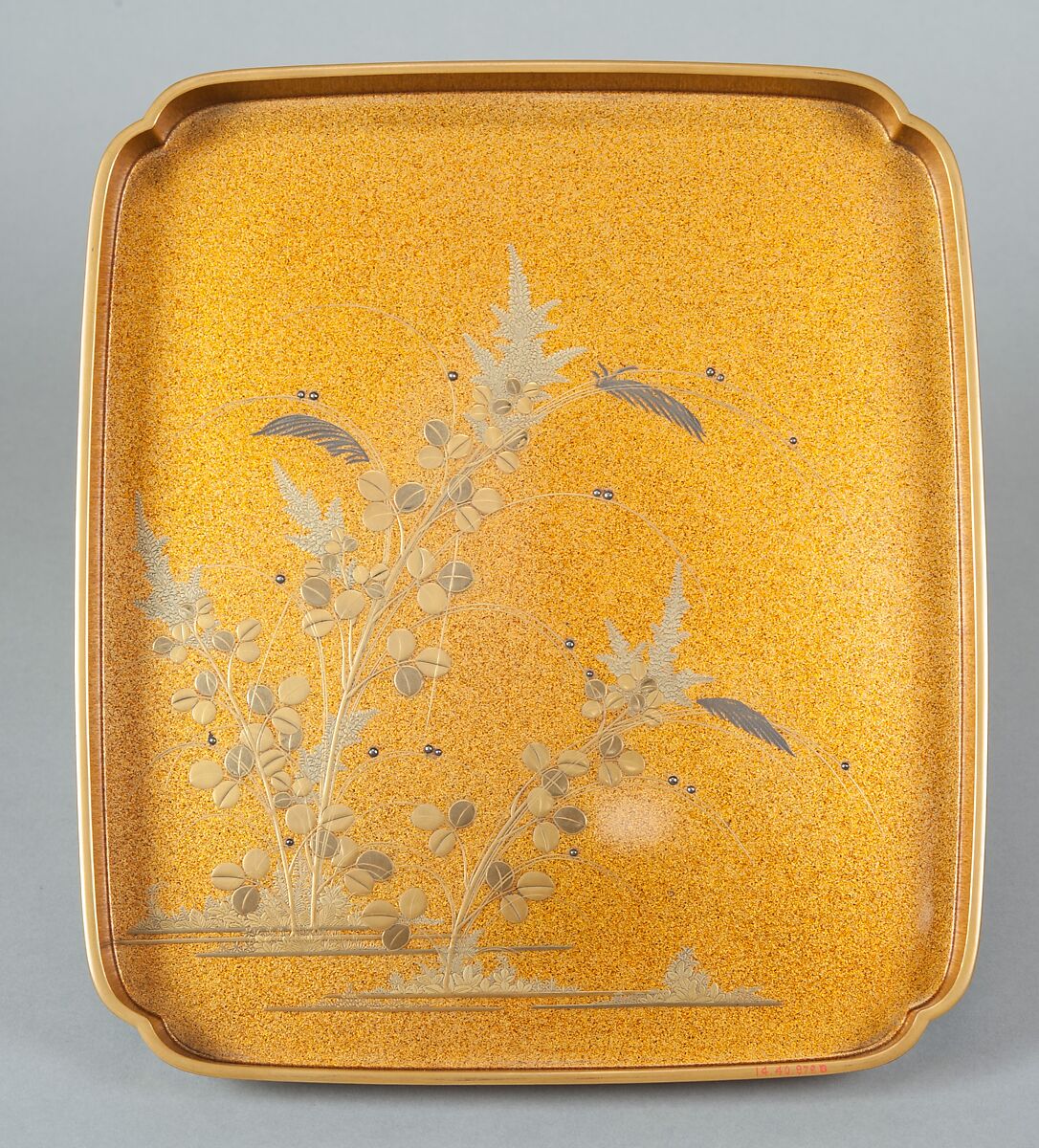 Writing Box with Design of Elderly Couple under Pine from the Noh Play Takasago, Gold maki-e with colored lacquer on black lacquer, Japan