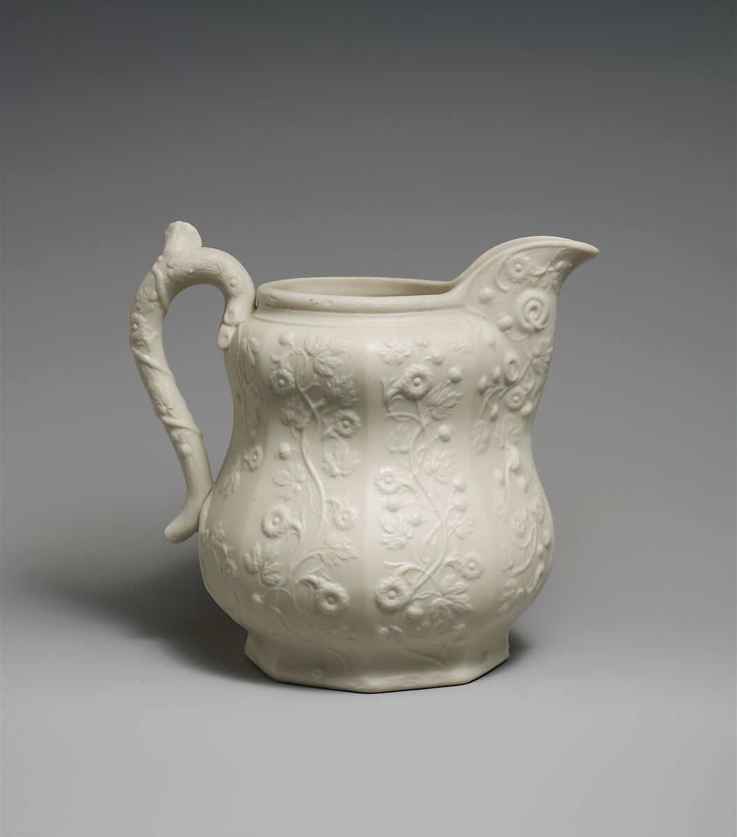 Pitcher, Fenton&#39;s Works (1847–1848), Parian porcelain, American 