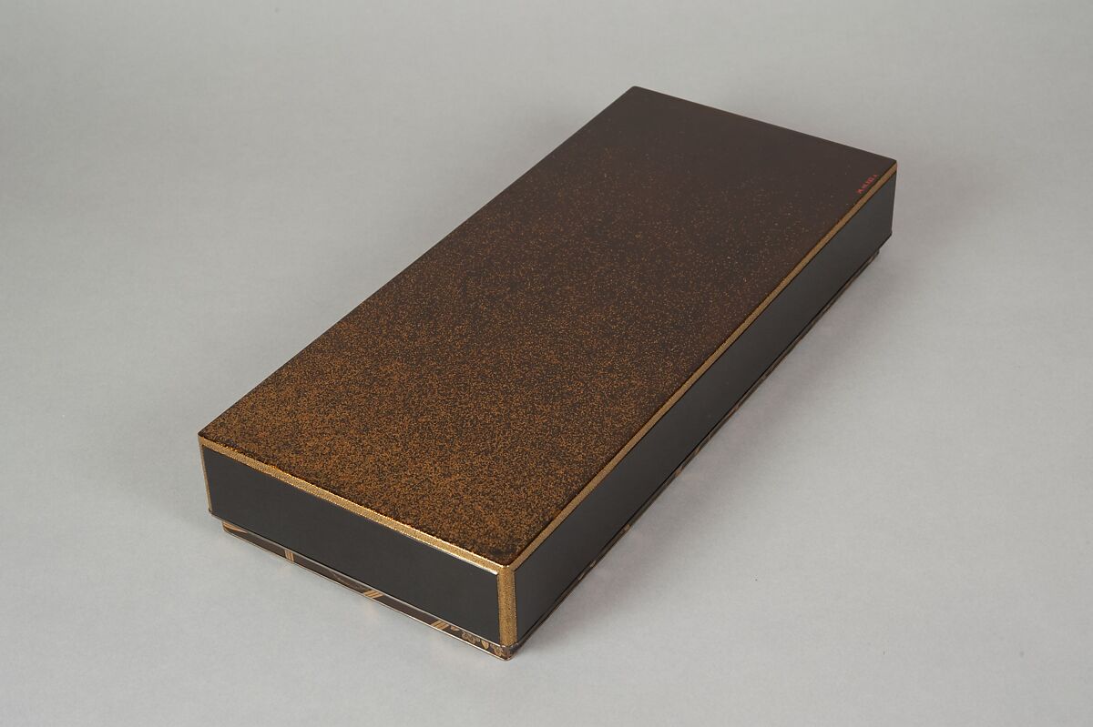 Box for Paper (Ryōshibako) with Decoration of Butterflies and Autumn Grasses, Lacquered wood with gold, silver, color (iroko) togidashimaki-e on black lacquer ground, Japan