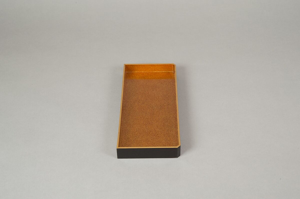 Writing Box with Design of Bird in Flight and a Stream, Tatsuke Takanori (1757–1833), Gold and silver maki-e with colored lacquer on black lacquer, Japan