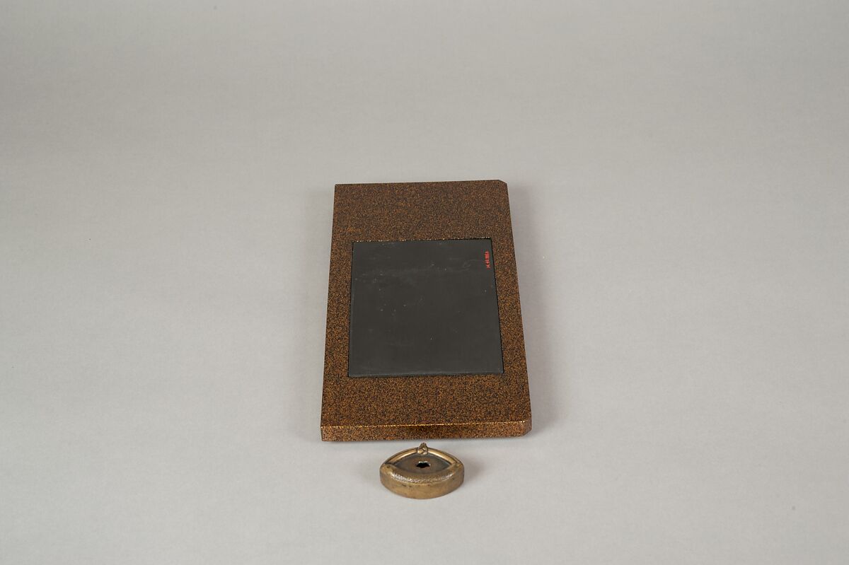 Writing Box with Design of Bird in Flight and a Stream, Tatsuke Takanori (1757–1833), Gold and silver maki-e with colored lacquer on black lacquer, Japan