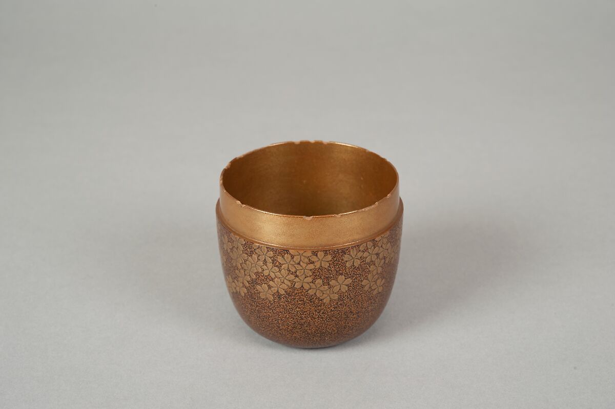 Tea Caddy with Cover, Gold lacquer, Japan