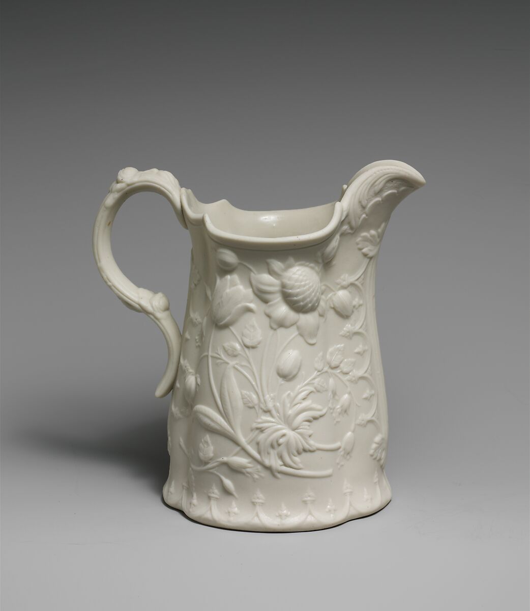 Pitcher, Fenton&#39;s Works (1847–1848), Parian porcelain, American 