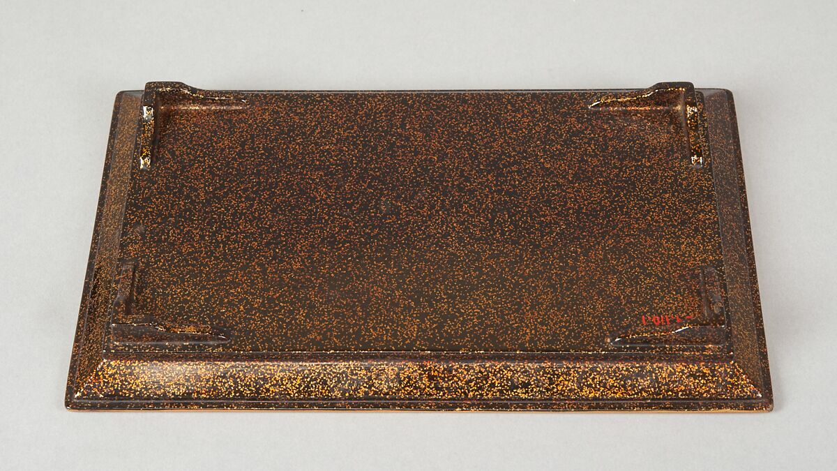 Tray, Gold on black lacquer ground, Japan