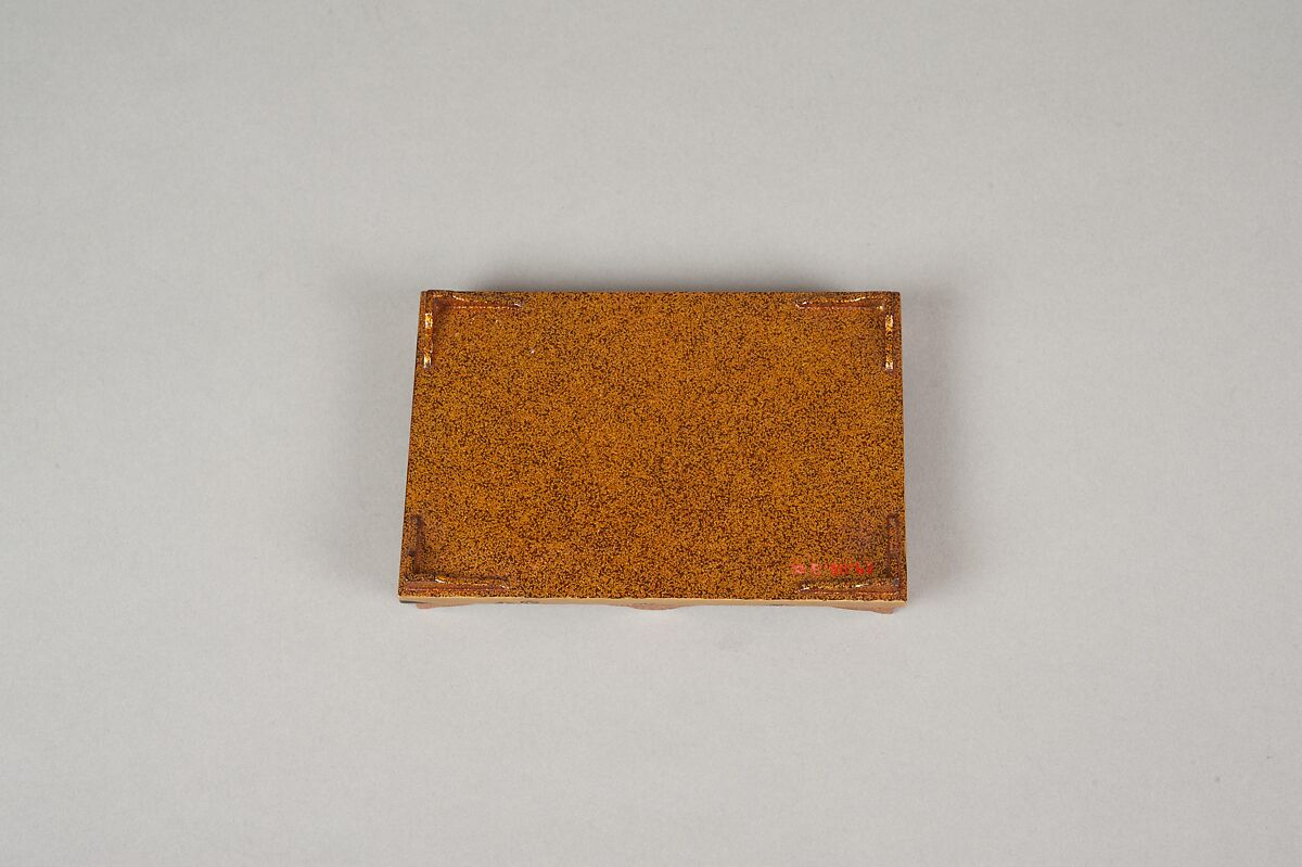 Box with Design of a Plum Tree and Pine, Gold and silver maki-e on black lacquer, Japan