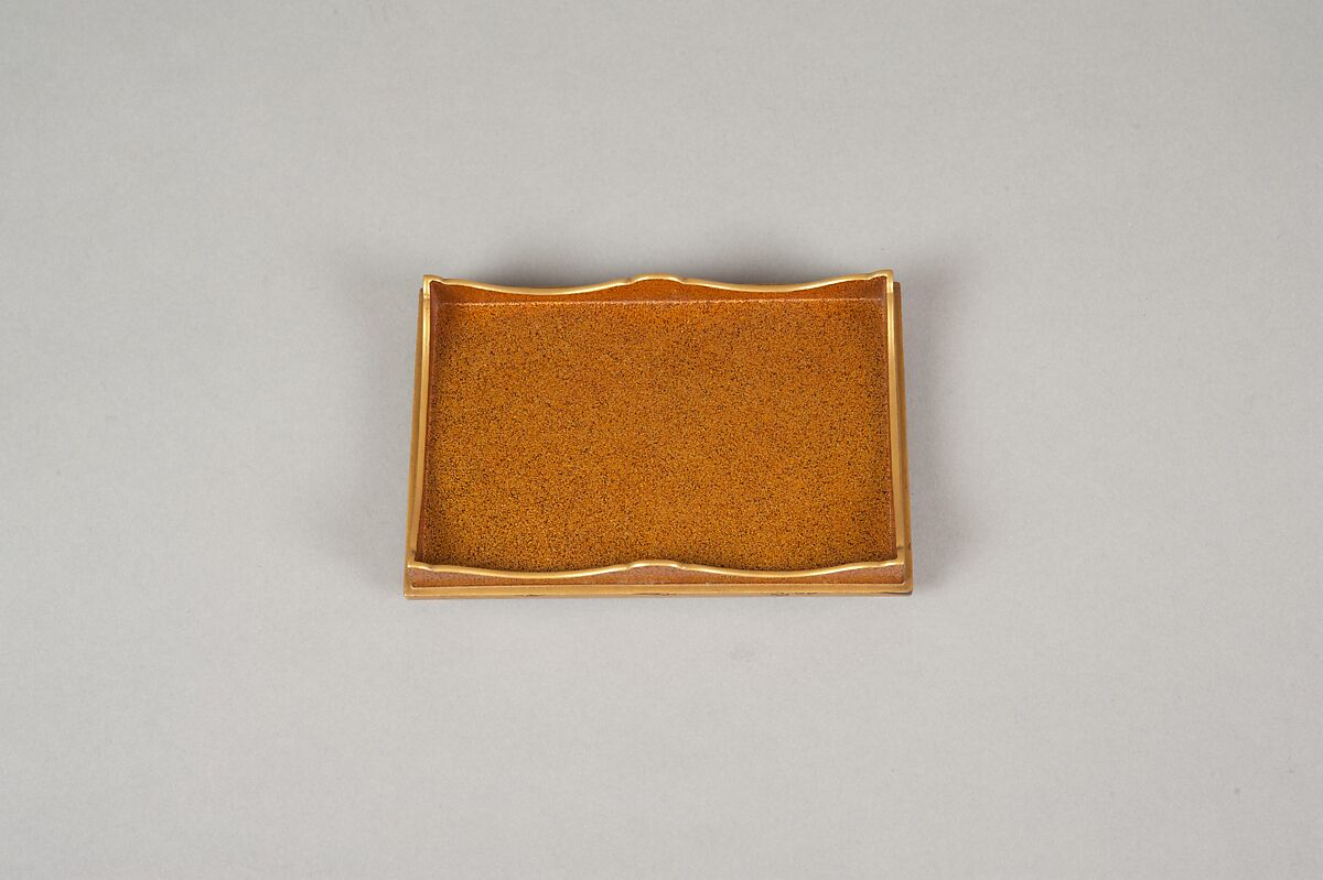 Box with Design of a Plum Tree and Pine, Gold and silver maki-e on black lacquer, Japan