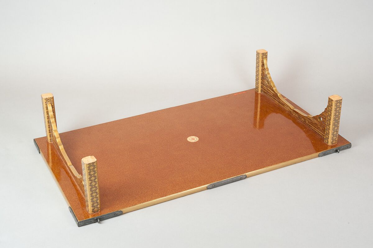 Table with Design of Pine and Plum Trees, Gold maki-e on black lacquer, Japan