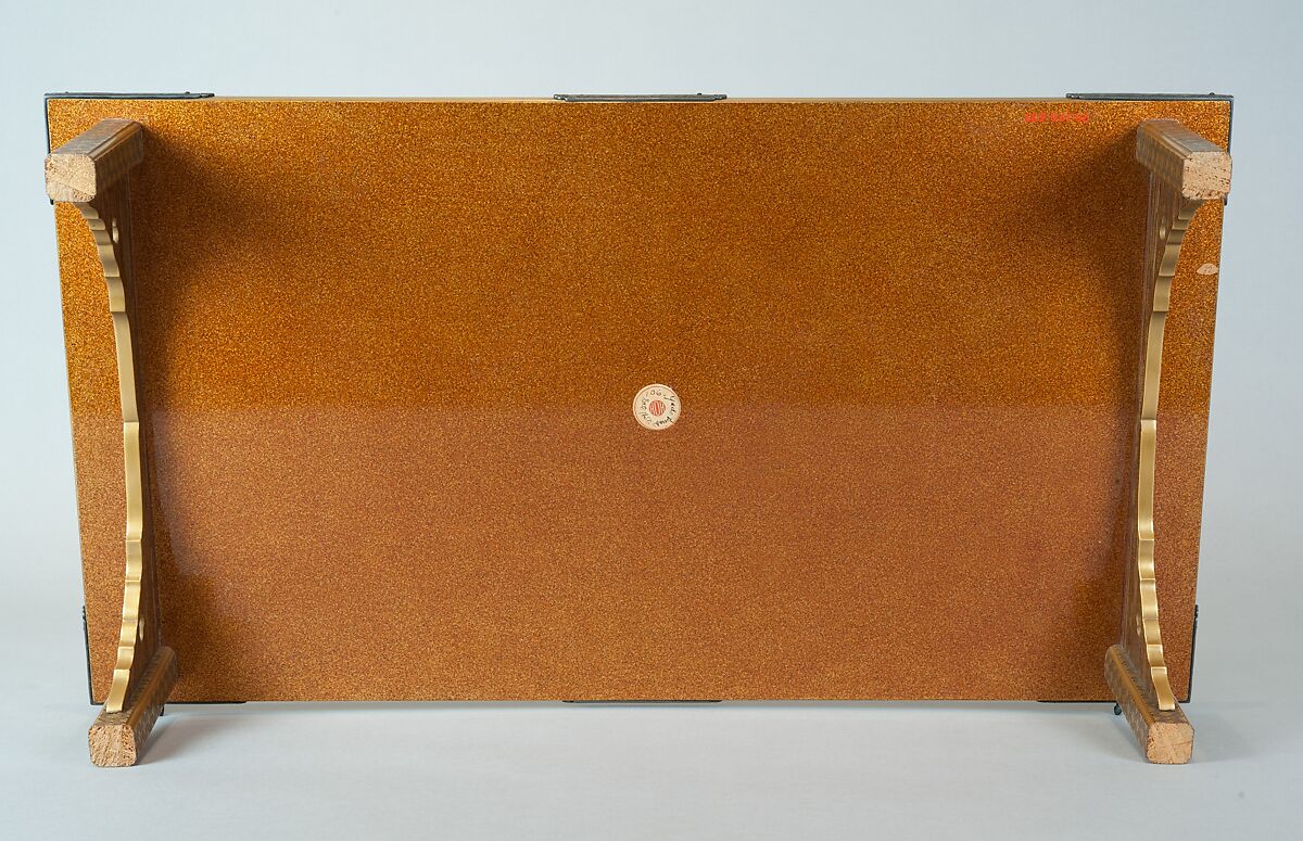 Table with Design of Pine and Plum Trees, Gold maki-e on black lacquer, Japan