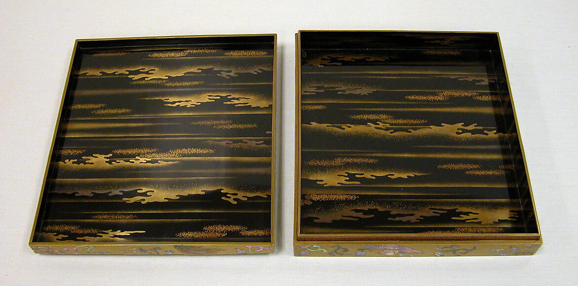 Writing box, Lacquer with gold, mother-of-pearl inlay, Japan