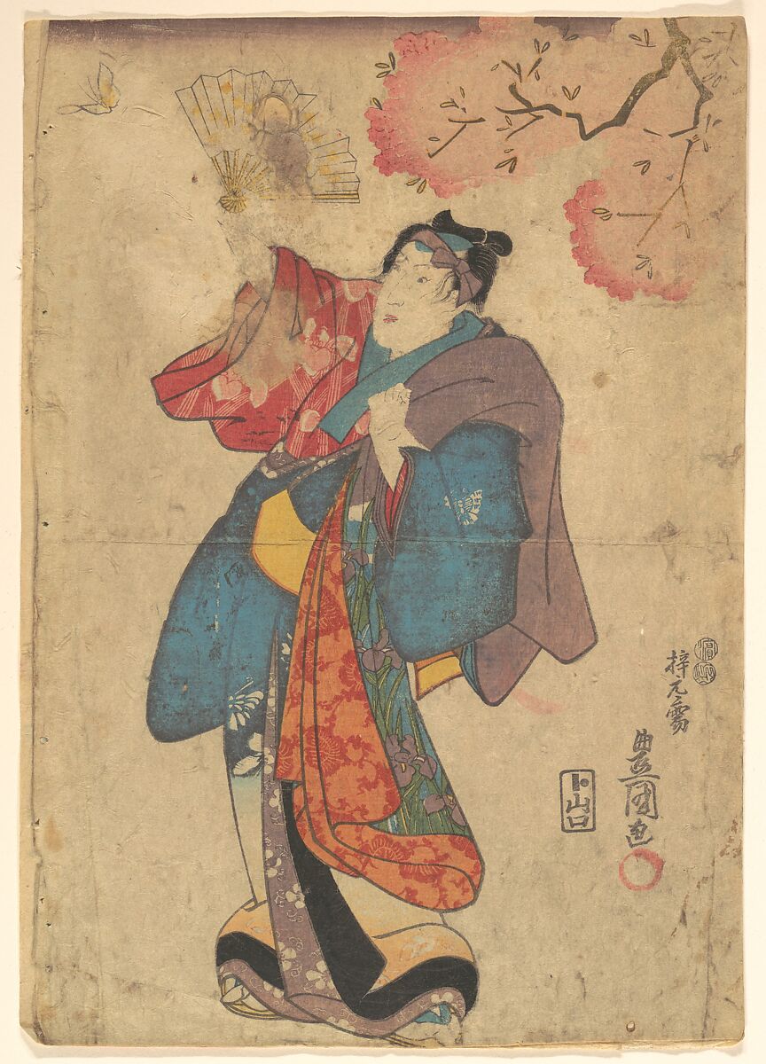 Print, Utagawa Kunisada (Japanese, 1786–1864), Woodblock print; ink and color on paper, Japan 