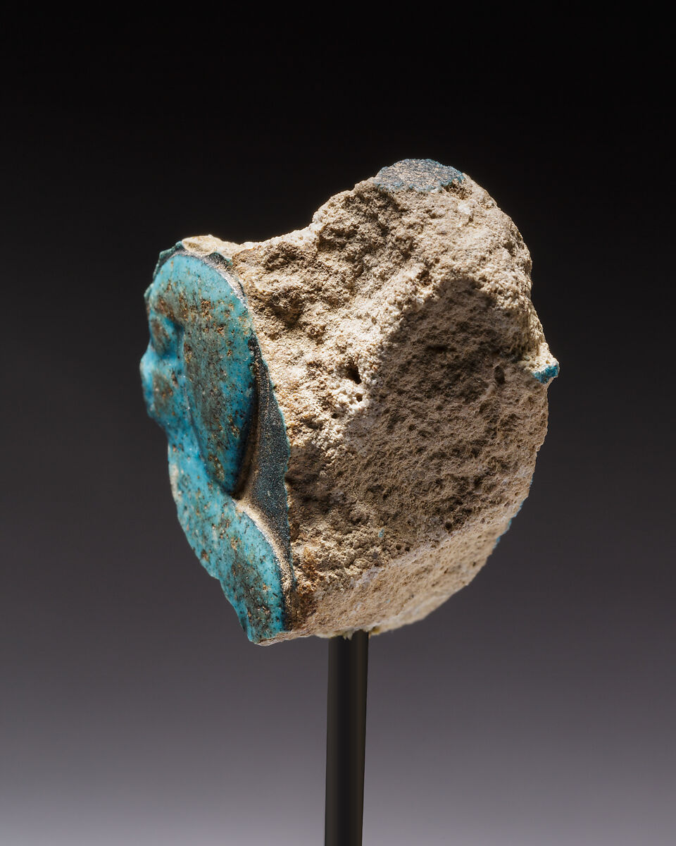 Fragment with the head of a man, Faience
