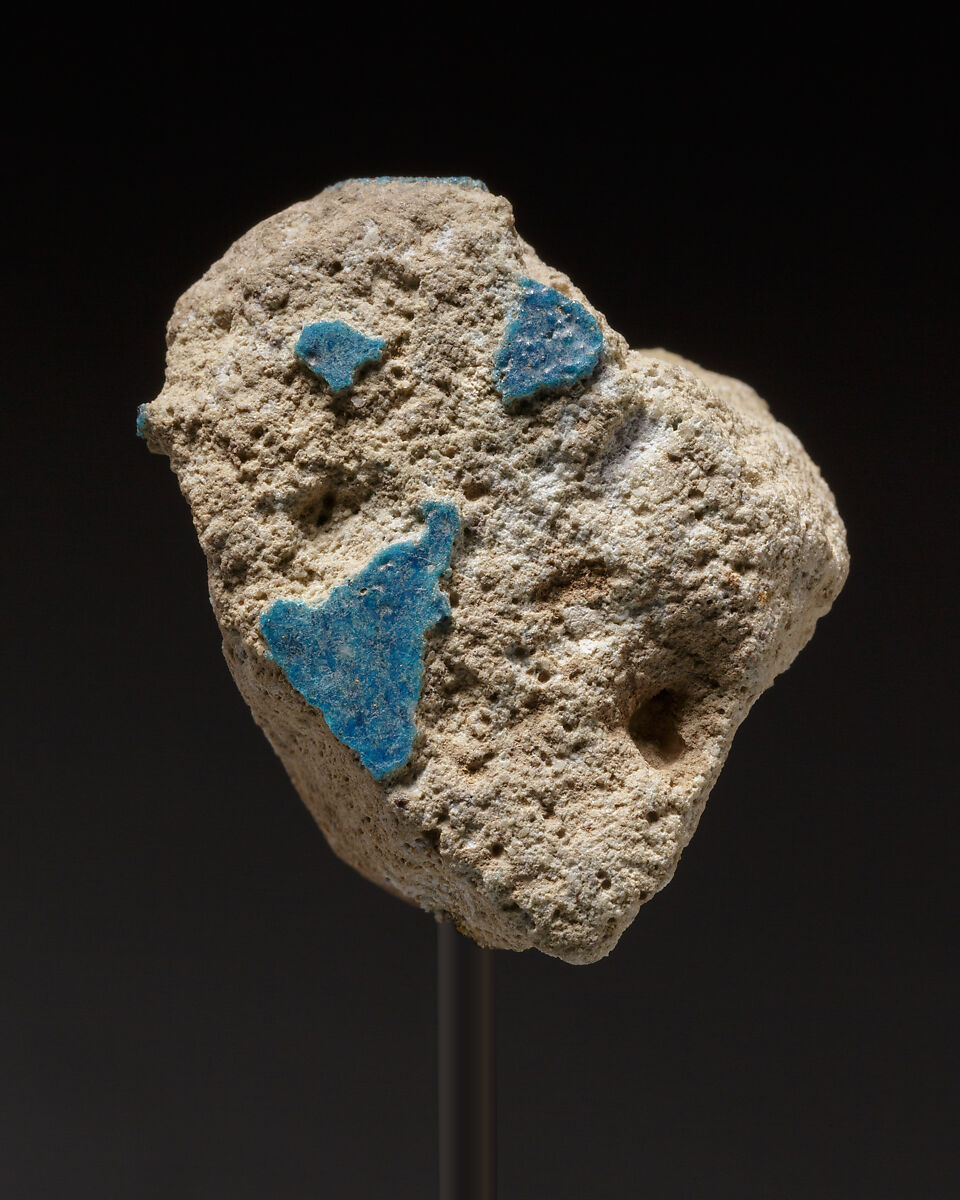 Fragment with the head of a man, Faience