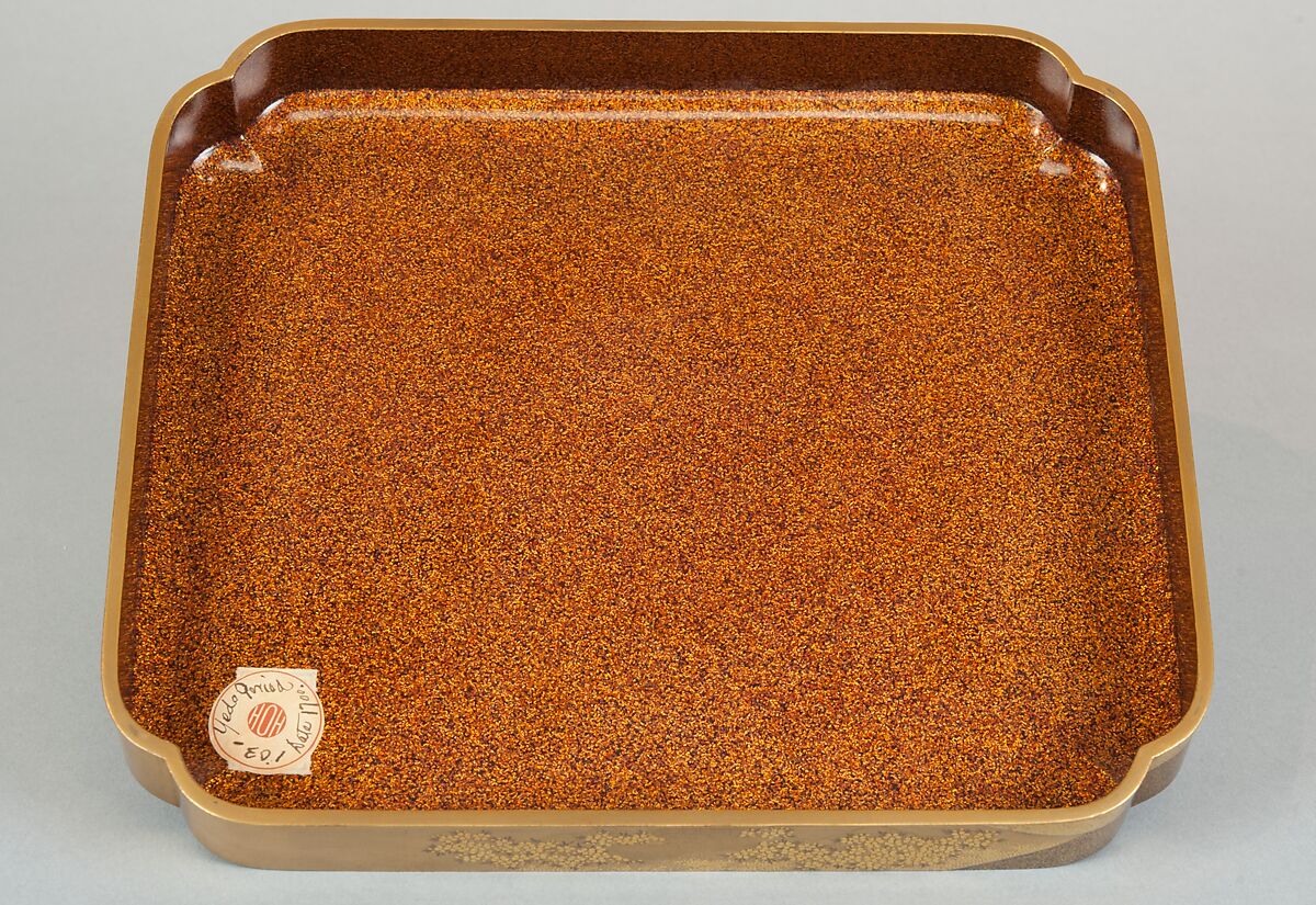 Box with Design of Cherry Blossoms at Mount Yoshino, Gold and silver maki-e on gold lacquer, Japan