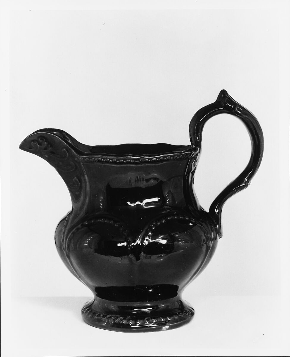 Pitcher, Jersey City Pottery (1855–92), Earthenware, American