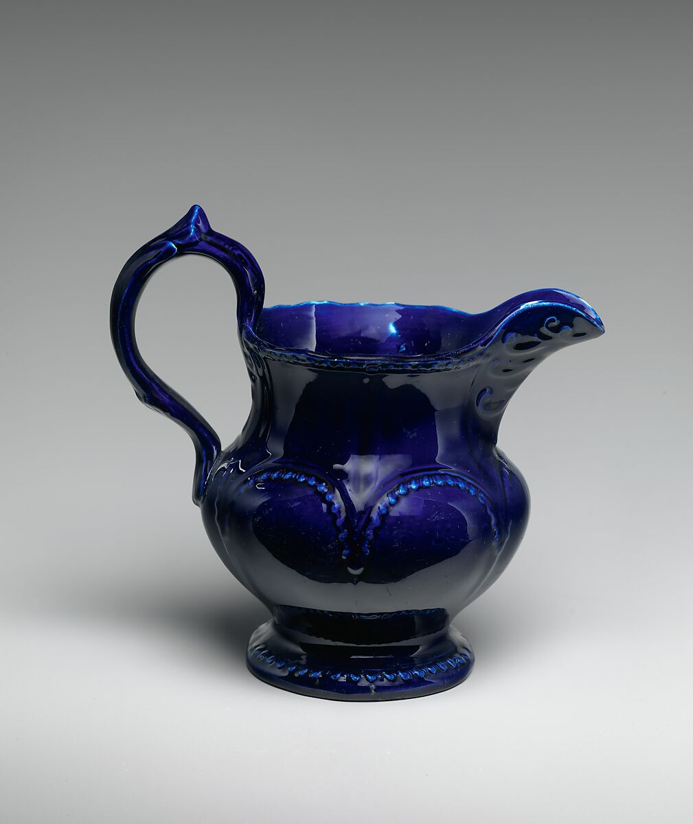 Pitcher, Jersey City Pottery (1855–92), Earthenware, American 