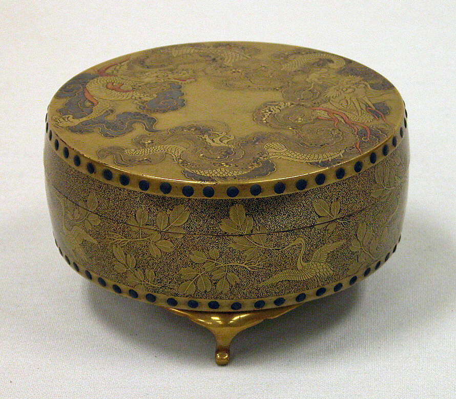 Incense box with tray, Lacquer with gold and silver, Japan 