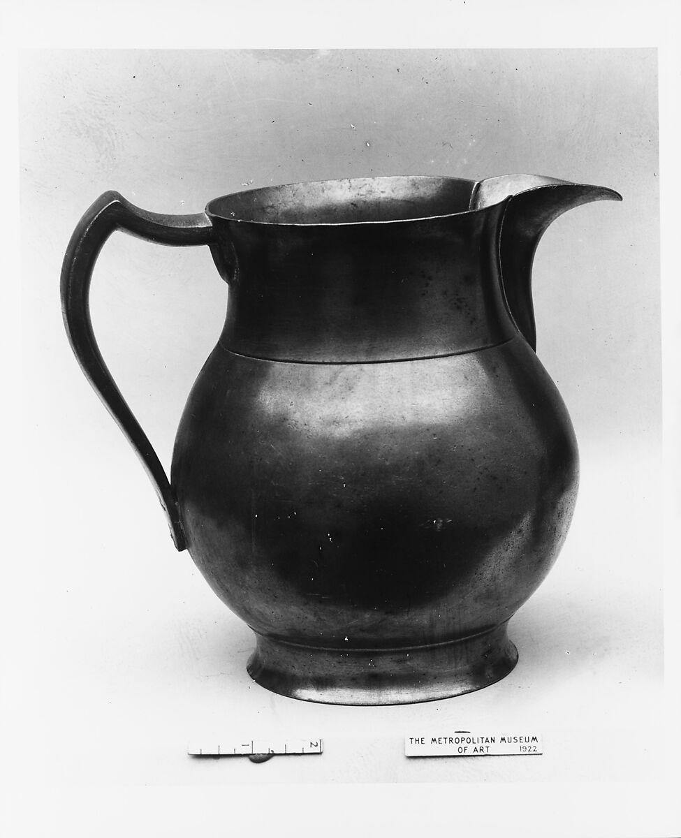 Pitcher, William McQuilkin (active 1839–53), Pewter, American 