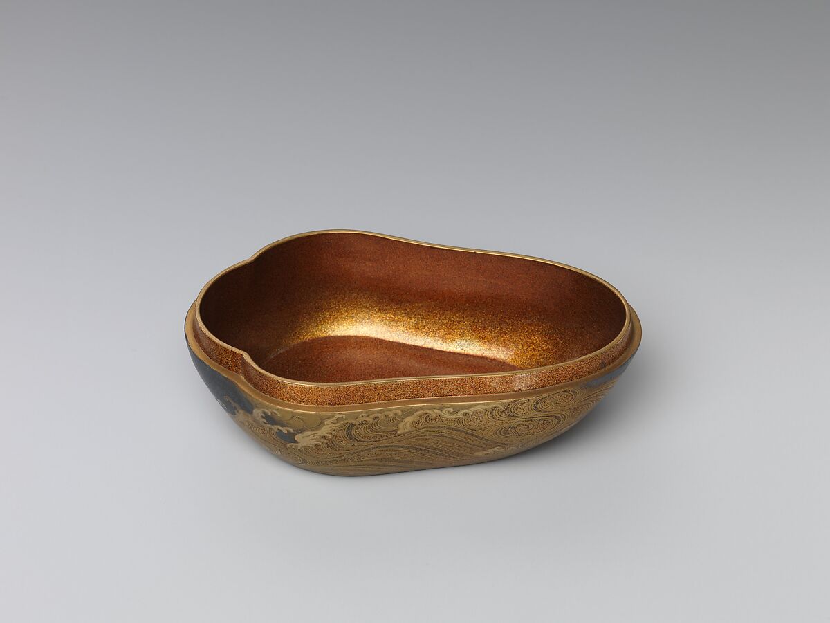 Incense Box in Shape of Mandarin Duck, Lacquer with gold design, Japan