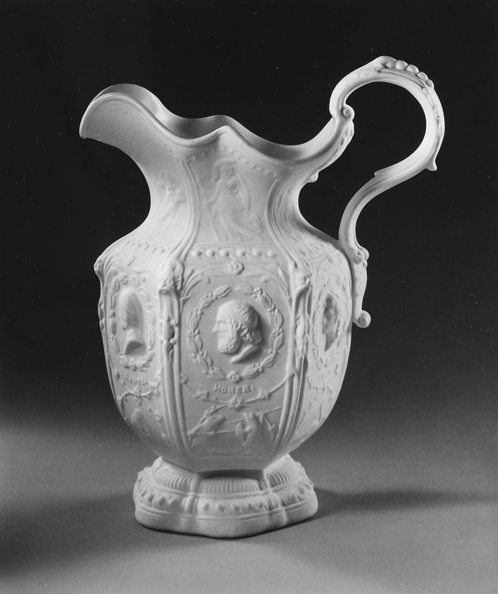 Pitcher, Designed by Karl L. H. Müller (American, 1820–1887), Parian porcelain, American