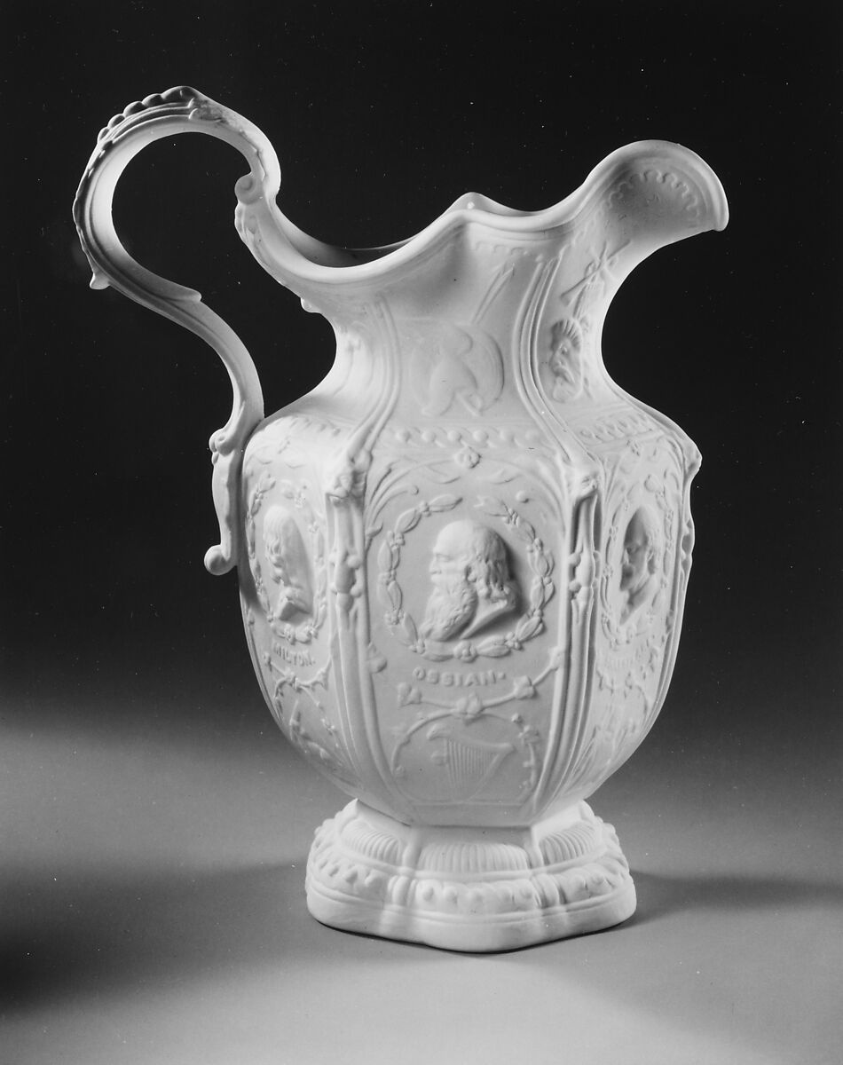 Pitcher, Designed by Karl L. H. Müller (American, 1820–1887), Parian porcelain, American