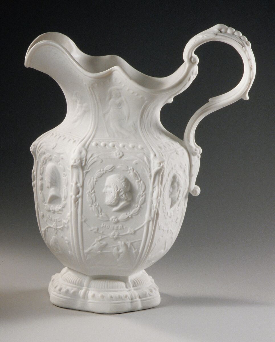 Pitcher, Designed by Karl L. H. Müller (American, 1820–1887), Parian porcelain, American