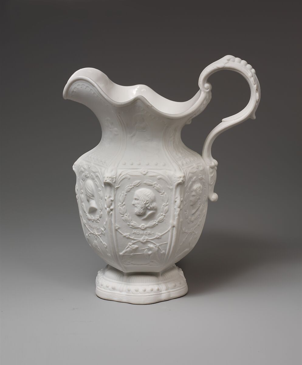 Pitcher, Designed by Karl L. H. Müller (American, 1820–1887), Parian porcelain, American