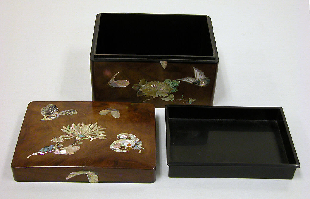 Box, Wood with mother-of-pearl, Japan
