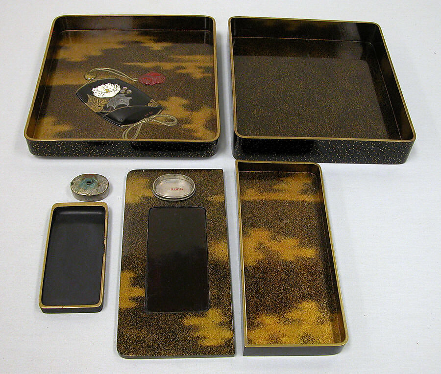 Writing Box, Lacquer, silver, slate, mother-of-pearl, Japan