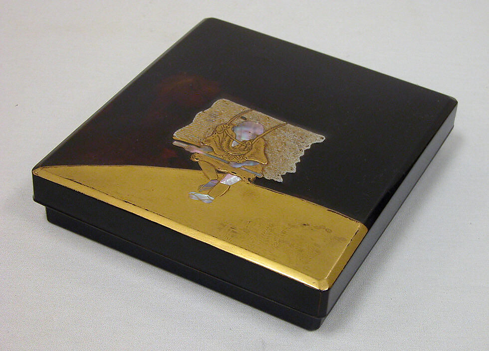 Writing Box (Suzuribako) with Woodcutter, Attributed to Ogata Kōrin (Japanese, 1658–1716), Black and gold lacquer on wood with gold maki-e and mother-of-pearl inlay, Japan