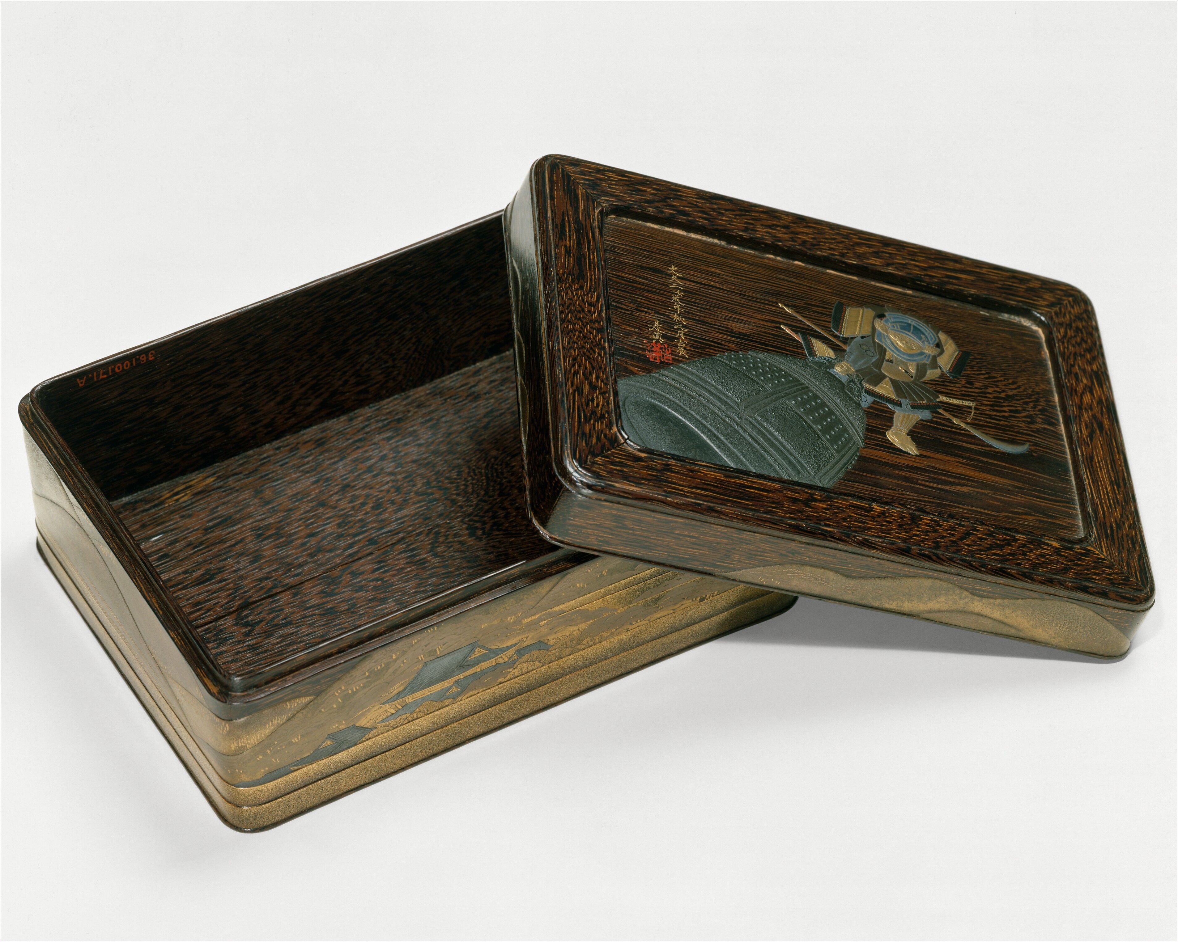 Shibata Zeshin - Box with Design of Benkei and a Bell - Japan